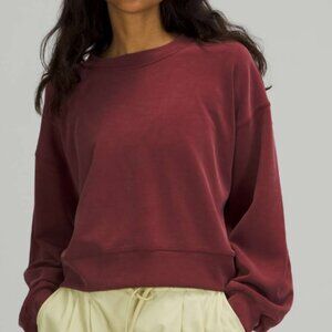 63. Lululemon Perfectly Oversized Cropped Crew *Softstreme Red Merlot